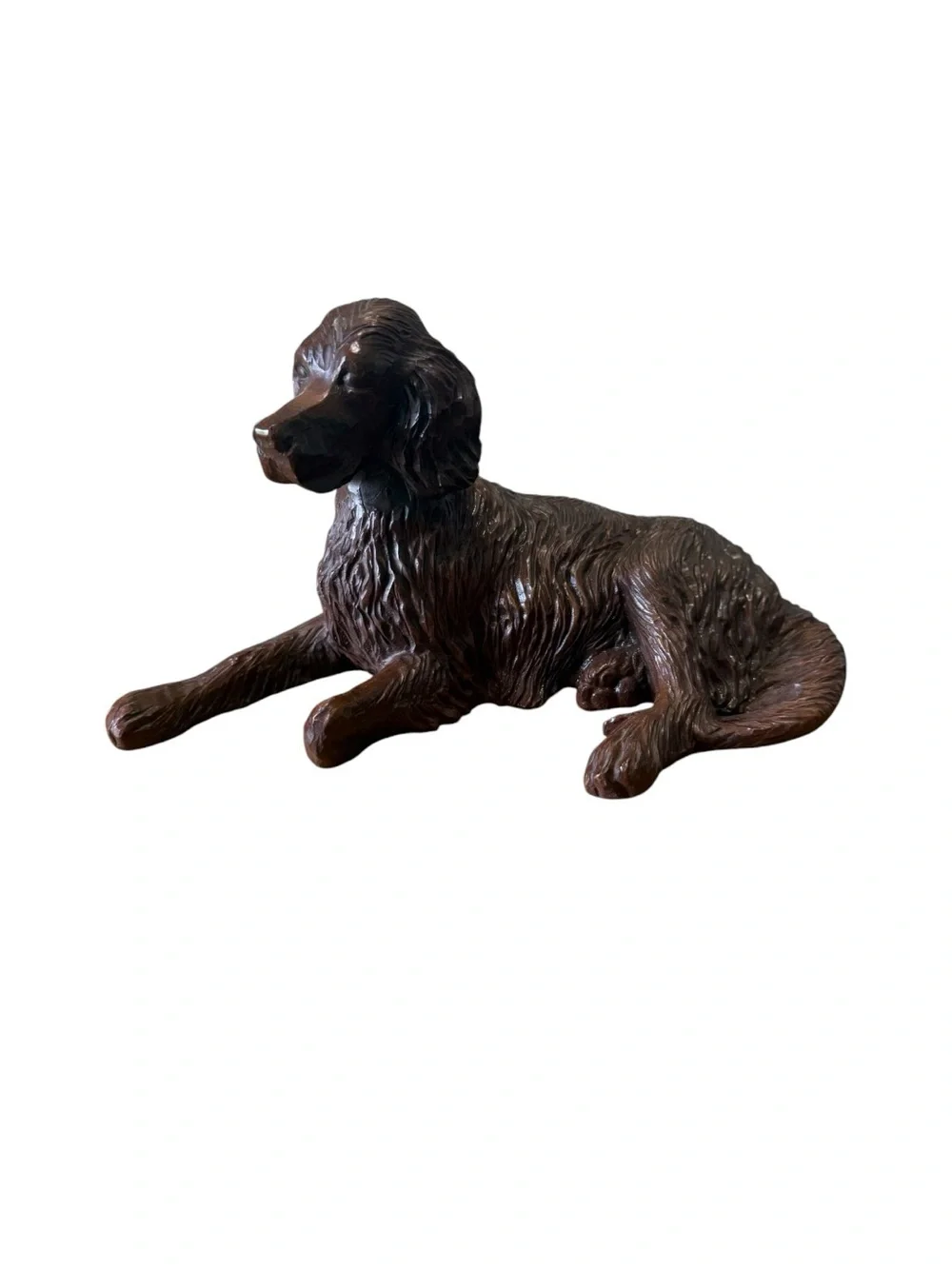 Vintage Red Mill Hand Crafted Carved Brown Pecan Shell Resin Irish Setter Dog